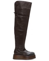 Bally - Irenne Thigh-High Contrasted Toecap Platform Boots - Lyst