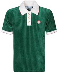 Casablancabrand - Rib Velour Polo Shirt - Lyst