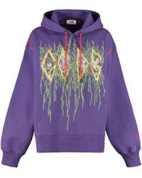 Gcds Printed Cotton Sweatshirt - Purple