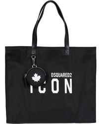 DSquared² Be Icon Logo Printed Tote Bag - Black