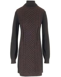 ワンピース Fendi TUNIC STYLE SHORT DRESS Dress Cotton Brown | Fendi