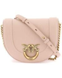Pinko - Mini Love Bag Click Round Leather Shoulder Bag - Lyst