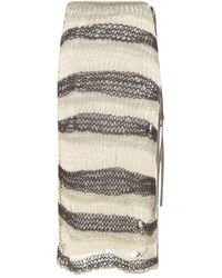 Sportmax - Tied Waist Striped Knitted Skirt - Lyst