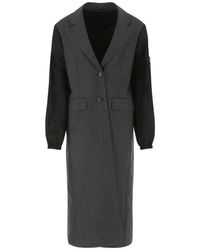 Save 24% Prada Wool Single-breasted Coat in Grey Womens Coats Prada Coats 