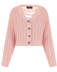 Blumarine - V-neck Buttoned Knitted Cardigan - Lyst