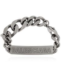 Balenciaga - Brass Bracelet With Engraved Logo - Lyst