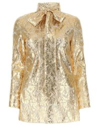 Valentino - Bow Detailed Long-sleeved Blouse - Lyst