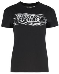 Versace Jeans Couture - Zebra Printed Crewneck T-Shirt - Lyst