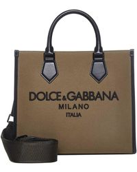 Dolce & Gabbana Logo Embossed Tote Bag - Brown