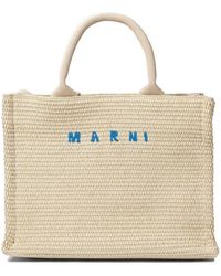 Marni - Tropicalia Logo Embroidered Small Tote Bag - Lyst
