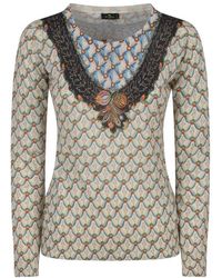 Etro - All-over Floral Printed Knitted Top - Lyst