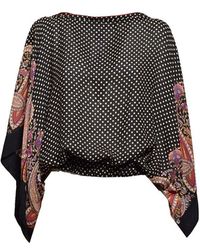 Etro - All-over Dot Printed Boat Neck Top - Lyst