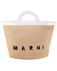 Marni - Logo Detailed Top Handle Tote Bag - Lyst