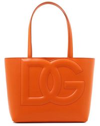 Dolce & Gabbana - Dg Logo Leather Tote - Lyst