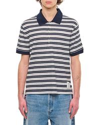Thom Browne - Striped Short-sleeved Polo Shirt - Lyst