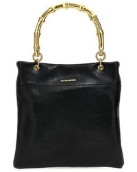 Jil Sander - Small Leather Shopping Bag Tote Bag - Lyst