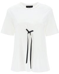 Simone Rocha - Bow-detailed Short-sleeved Crewneck T-shirt - Lyst