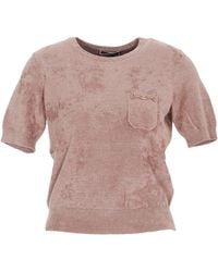 Elisabetta Franchi Horsebit-detail Crewneck T-shirt - Pink