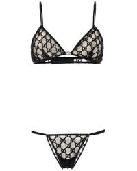 Gucci - GG-embriodered Tulle Lingerie Set - Lyst