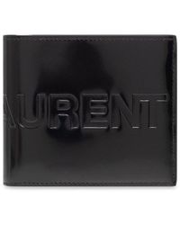 Saint Laurent - Leather Wallet With Logo - Lyst