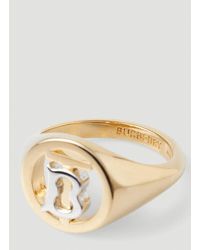 Burberry Cut-out Logo Signet Ring - Natural