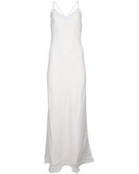 Brunello Cucinelli V-neck Spaghetti Strap Maxi Dress - White