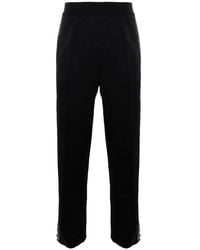 Versace - Cotton Trousers With Side Band With Greek Motif - Lyst