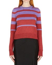 Rabanne - Metallic Striped Knitted Sweater - Lyst