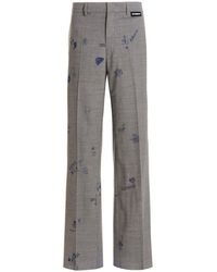 Vetements Scribbled Print Wide-leg Trousers - Grey