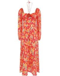 RIXO London - Jeanie Floral-print Silk Midi Dress - Lyst
