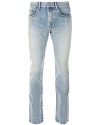 Saint Laurent - Button Detailed Straight Leg Jeans - Lyst