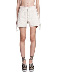 Stella McCartney - Side Lace-up Detailed Twill Shorts - Lyst