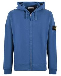 Stone Island - Logo Patch Zip-Up Hoodie - Lyst