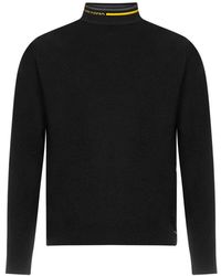 Fendi Logo Intarsia Knitted Jumper - Black