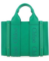 Chloé - Green Leather Mini Woody Handbag - Lyst