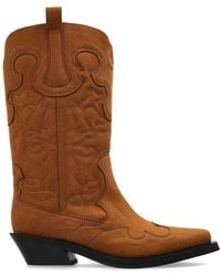 Ganni - Patterned Cowboy Boots - Lyst