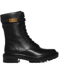 Tory Burch Lace-up Boots \u201eT Hardware Combat Boot Perfect\u201c black Shoes High Boots Lace-up Boots 