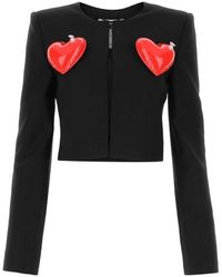 Moschino - Heart-detailed Cropped Jacket - Lyst