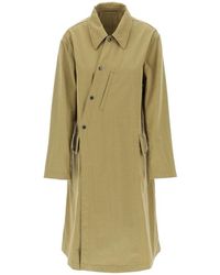 Lemaire - Asymmetric Buttoned Trench Coat - Lyst