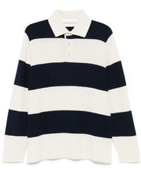 Valentino - Striped Long Sleeve Polo Shirt - Lyst