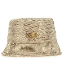 Prada - Crystal-embellished Satin Bucket Hat - Lyst