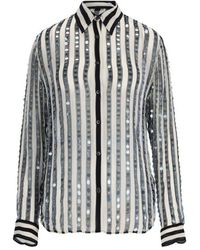 Dries Van Noten - Embellished Semi-sheer Shirt - Lyst