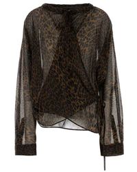 Balenciaga - Leopard Minimal Blouse - Lyst
