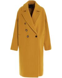 Pinko Double Breasted Coat - Yellow