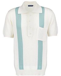 Frescobol Carioca - Clemente Striped Crochet Polo Shirt - Lyst