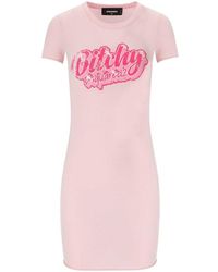 DSquared² - Bitchy Pink T-shirt Dress - Lyst