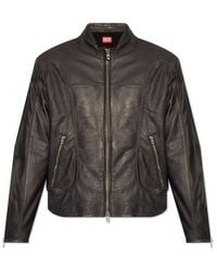 DIESEL - L-krix Zip-up Leather Jacket - Lyst