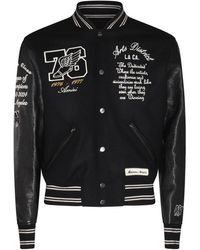 Amiri Logo Patch Varsity Bomber Jacket in Black for Men | Lyst