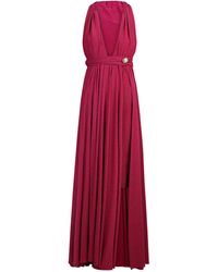 Pinko Shimmery Plunge Front Maxi Dress - Red