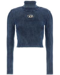 DIESEL - M-anchor-a Cut-out Knitted Cropped Top - Lyst